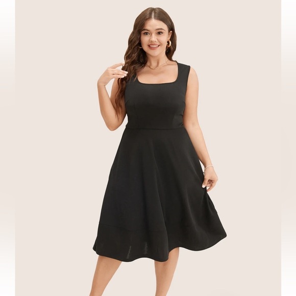 BloomChic Plus Size XL Solid Pocket Sleeveless Ruffle Hem Tank Dress us14-16 - Picture 1 of 9